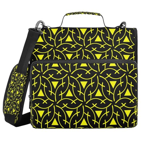 Kcldeci Gelber geometrischer moderner Ordner mit Reißverschluss, 500 Blatt, 3,8 cm, 3-Ringbuch-Tasche mit Schultergurt, erweiterbarer Aktenordner für Schule und Büro Kcldeci Gelber geometrischer moderner Ordner mit Reißverschluss, 500 Blatt, 3,8 cm, 3-Ringbuch-Tasche mit Schultergurt, erweiterbarer Aktenordner für Schule und Büro von Kcldeci
