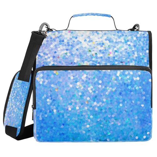 Kcldeci Glitzer auf einem weichen, verschwommenen Reißverschluss, Trapperhalter, Organizer, 3,8 cm, 3 Ringbücher, Fächermappe für Schule und Büro von Kcldeci