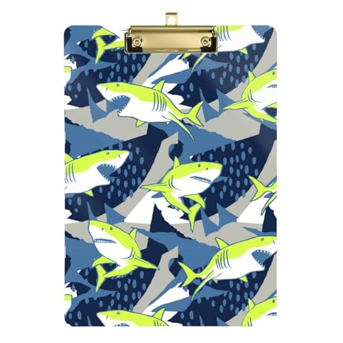 Kcldeci Haifisch-Klemmbretter aus Acryl, Standard-Buchstabe, A4, Klemmbretter für Klassenzimmer, Lehrer, Frauen, Klemmbrett, Büro, Schulbedarf, Gold, 30,5 x 22,9 cm Kcldeci Haifisch-Klemmbretter aus Acryl, Standard-Buchstabe, A4, Klemmbretter für Klassenzimmer, Lehrer, Frauen, Klemmbrett, Büro, Schulbedarf, Gold, 30,5 x 22,9 cm von Kcldeci