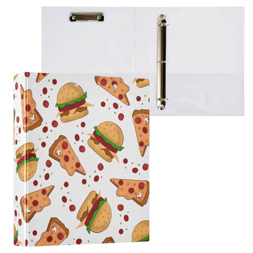Kcldeci Hamburger-Pizza-Ordner mit 3 Ringen, Klemmbretter, 3,8 cm, runder Ring für Papier, Hardcover für Schule, Büro und Zuhause Kcldeci Hamburger-Pizza-Ordner mit 3 Ringen, Klemmbretter, 3,8 cm, runder Ring für Papier, Hardcover für Schule, Büro und Zuhause von Kcldeci