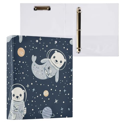 Kcldeci Hardcover 3-Ringbuch, Astronauten-Siegel, 3,8 cm, runde Ringordner, Organizer, 200 Blatt für Büro/Zuhause/Schulanfang, 2 Stück Kcldeci Hardcover 3-Ringbuch, Astronauten-Siegel, 3,8 cm, runde Ringordner, Organizer, 200 Blatt für Büro/Zuhause/Schulanfang, 2 Stück von Kcldeci