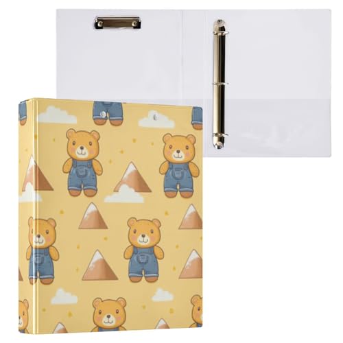 Kcldeci Hardcover 3-Ringbuch, Bären-Overall, 3,8 cm, runde Ringe, Ordner, Organizer, 200 Blatt für Büro/Zuhause/Schulanfang, 1 Stück Kcldeci Hardcover 3-Ringbuch, Bären-Overall, 3,8 cm, runde Ringe, Ordner, Organizer, 200 Blatt für Büro/Zuhause/Schulanfang, 1 Stück von Kcldeci