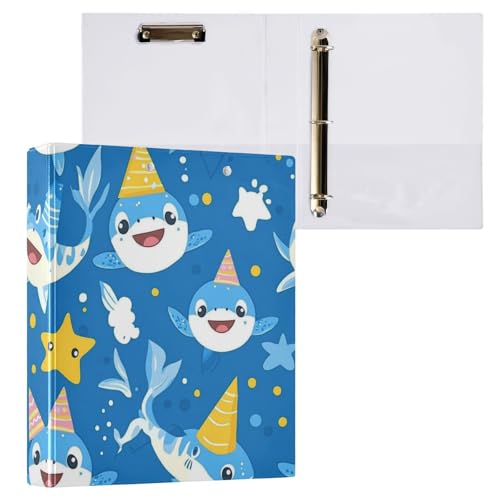 Kcldeci Hardcover 3-Ringbuch, Cartoon-Hai, 3,8 cm, runde Ringordner, Organizer, 200 Blatt für Büro, Zuhause, Schulanfang, 1 Stück Kcldeci Hardcover 3-Ringbuch, Cartoon-Hai, 3,8 cm, runde Ringordner, Organizer, 200 Blatt für Büro, Zuhause, Schulanfang, 1 Stück von Kcldeci