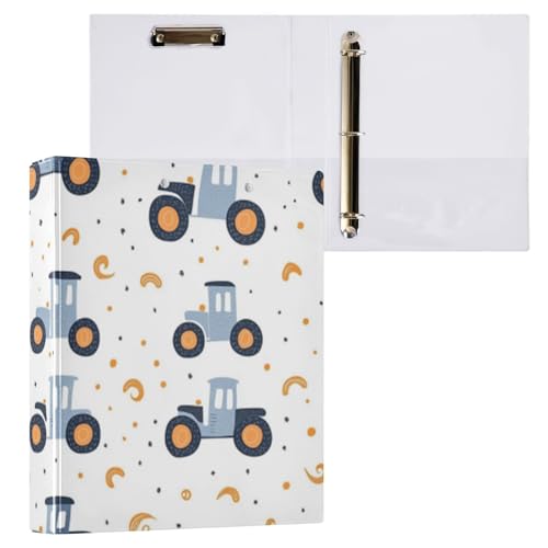 Kcldeci Hardcover 3-Ringbuch, Cartoon-Traktoren, 3,8 cm, runde Ringordner, Organizer, 200 Blatt für Büro, Zuhause, Schulanfang, 1 Stück Kcldeci Hardcover 3-Ringbuch, Cartoon-Traktoren, 3,8 cm, runde Ringordner, Organizer, 200 Blatt für Büro, Zuhause, Schulanfang, 1 Stück von Kcldeci