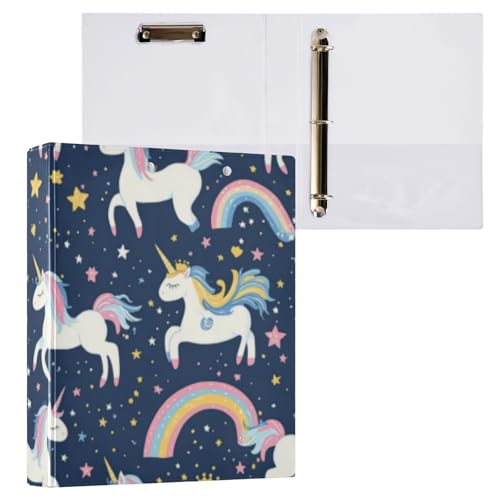Kcldeci Hardcover 3-Ringbuch, Einhorn-Sterne, 3,8 cm, runde Ringordner, Organizer, 200 Blatt für Büro, Zuhause, Schulanfang, 1 Stück Kcldeci Hardcover 3-Ringbuch, Einhorn-Sterne, 3,8 cm, runde Ringordner, Organizer, 200 Blatt für Büro, Zuhause, Schulanfang, 1 Stück von Kcldeci