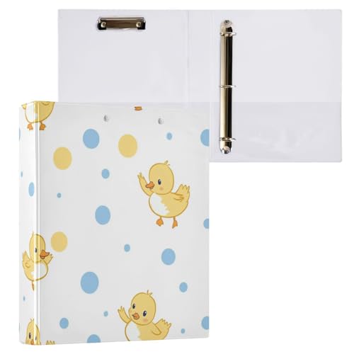 Kcldeci Hardcover 3-Ringbuch, Enten-Design, 3,8 cm, runde Ringordner, Organizer, 200 Blatt für Büro, Zuhause, Schulanfang, 2 Stück Kcldeci Hardcover 3-Ringbuch, Enten-Design, 3,8 cm, runde Ringordner, Organizer, 200 Blatt für Büro, Zuhause, Schulanfang, 2 Stück von Kcldeci