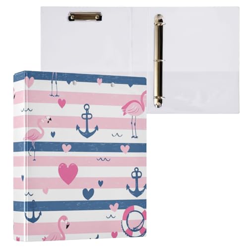 Kcldeci Hardcover 3-Ringbuch, Flamingo-Streifen, 3,8 cm, runde Ringordner, Organizer, 200 Blatt für Büro, Zuhause, Schulanfang, 1 Stück Kcldeci Hardcover 3-Ringbuch, Flamingo-Streifen, 3,8 cm, runde Ringordner, Organizer, 200 Blatt für Büro, Zuhause, Schulanfang, 1 Stück von Kcldeci