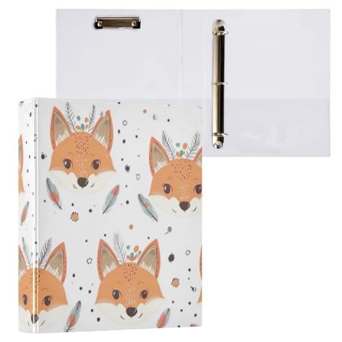 Kcldeci Hardcover 3-Ringbuch, Fuchsmuster, 3,8 cm, runde Ringordner, Organizer, 200 Blatt für Büro, Zuhause, Schulanfang, 1 Stück Kcldeci Hardcover 3-Ringbuch, Fuchsmuster, 3,8 cm, runde Ringordner, Organizer, 200 Blatt für Büro, Zuhause, Schulanfang, 1 Stück von Kcldeci