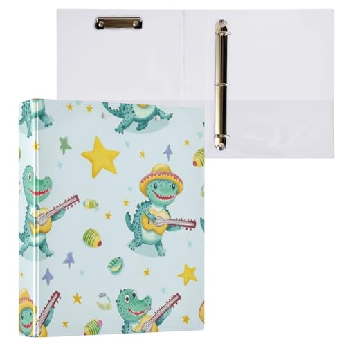 Kcldeci Hardcover 3-Ringbuch, Krokodil-Gitarre, 3,8 cm, runde Ringordner, Organizer, 200 Blatt für Büro/Zuhause/Schulanfang, 1 Stück Kcldeci Hardcover 3-Ringbuch, Krokodil-Gitarre, 3,8 cm, runde Ringordner, Organizer, 200 Blatt für Büro/Zuhause/Schulanfang, 1 Stück von Kcldeci
