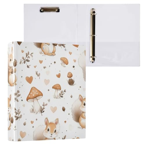 Kcldeci Hardcover 3-Ringbuch, Pilz, Eichhörnchen, Herzen, 3,8 cm, runde Ringe, Ordner, Organizer, 200 Blatt für Büro, Zuhause, Schulanfang, 2 Stück Kcldeci Hardcover 3-Ringbuch, Pilz, Eichhörnchen, Herzen, 3,8 cm, runde Ringe, Ordner, Organizer, 200 Blatt für Büro, Zuhause, Schulanfang, 2 Stück von Kcldeci