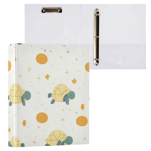Kcldeci Hardcover 3-Ringbuch, Schildkrötenstern, 3,8 cm, runde Ringordner, Organizer, 200 Blatt für Büro, Zuhause, Schulanfang, 2 Stück Kcldeci Hardcover 3-Ringbuch, Schildkrötenstern, 3,8 cm, runde Ringordner, Organizer, 200 Blatt für Büro, Zuhause, Schulanfang, 2 Stück von Kcldeci