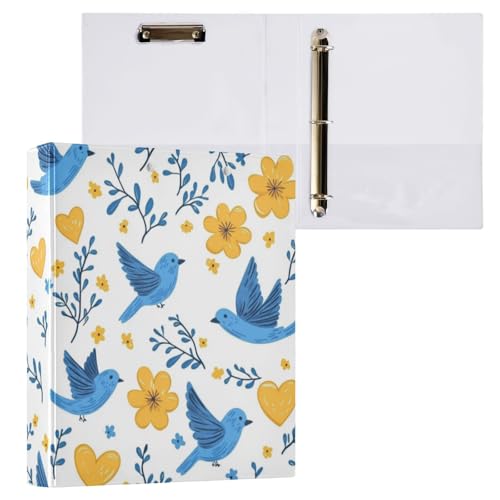Kcldeci Hardcover 3-Ringbuch, Taubenblumen, 3,8 cm, runde Ringordner, Organizer, 200 Blatt für Büro/Zuhause/Schulanfang, 2 Stück Kcldeci Hardcover 3-Ringbuch, Taubenblumen, 3,8 cm, runde Ringordner, Organizer, 200 Blatt für Büro/Zuhause/Schulanfang, 2 Stück von Kcldeci
