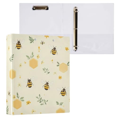 Kcldeci Hardcover 3-Ringbuch, Wabenbienen, 3,8 cm, runde Ringordner, Organizer, 200 Blatt für Büro/Zuhause/Schulanfang, 1 Stück Kcldeci Hardcover 3-Ringbuch, Wabenbienen, 3,8 cm, runde Ringordner, Organizer, 200 Blatt für Büro/Zuhause/Schulanfang, 1 Stück von Kcldeci