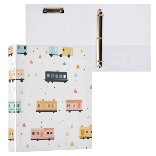 Kcldeci Hardcover 3-Ringbuch, Zugformen, 3,8 cm, runde Ringordner, Organizer, 200 Blatt für Büro/Zuhause/Schulanfang, 1 Stück Kcldeci Hardcover 3-Ringbuch, Zugformen, 3,8 cm, runde Ringordner, Organizer, 200 Blatt für Büro/Zuhause/Schulanfang, 1 Stück von Kcldeci