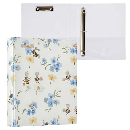 Kcldeci Hardcover 3-Ringbuch, niedliche Honigbienen, 3,8 cm, runde Ringordner, Organizer, 200 Blatt für Büro/Zuhause/Schulanfang, 2 Stück Kcldeci Hardcover 3-Ringbuch, niedliche Honigbienen, 3,8 cm, runde Ringordner, Organizer, 200 Blatt für Büro/Zuhause/Schulanfang, 2 Stück von Kcldeci