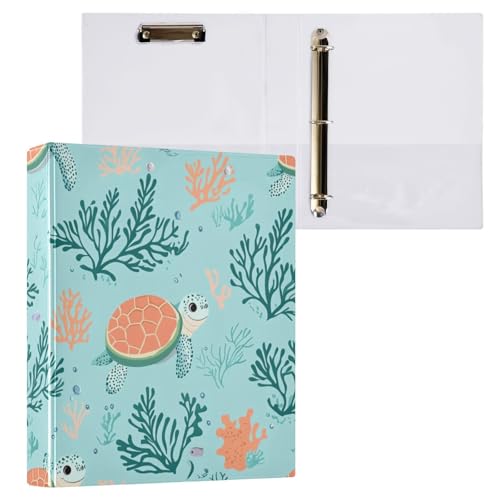 Kcldeci Hardcover 3-Ringbuch, niedliche Schildkrötenkoralle, 3,8 cm, runde Ringordner, Organizer, 200 Blatt für Büro/Zuhause/Schulanfang, 1 Stück Kcldeci Hardcover 3-Ringbuch, niedliche Schildkrötenkoralle, 3,8 cm, runde Ringordner, Organizer, 200 Blatt für Büro/Zuhause/Schulanfang, 1 Stück von Kcldeci