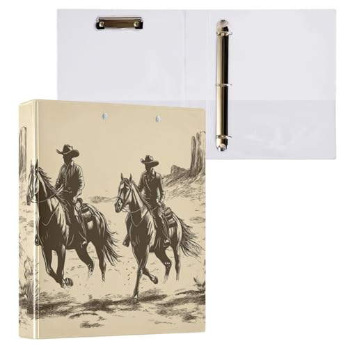 Kcldeci Hardcover 3-Ringbuch für Papier in Briefgröße, Cowboys, Reitpferde, 3,8 cm, runde Ringe, Ordner-Organizer für Schule/Büro, 1 Stück Kcldeci Hardcover 3-Ringbuch für Papier in Briefgröße, Cowboys, Reitpferde, 3,8 cm, runde Ringe, Ordner-Organizer für Schule/Büro, 1 Stück von Kcldeci