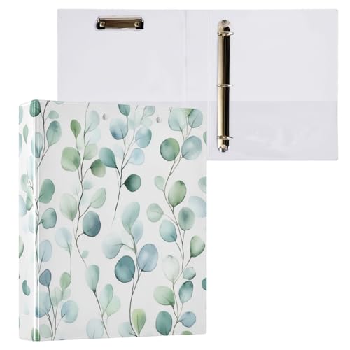 Kcldeci Hardcover 3-Ringbuch für Papier in Briefgröße, Eukalyptusblätter, 3,8 cm, runde Ringe, Ordner-Organizer für Schule/Büro, 1 Stück Kcldeci Hardcover 3-Ringbuch für Papier in Briefgröße, Eukalyptusblätter, 3,8 cm, runde Ringe, Ordner-Organizer für Schule/Büro, 1 Stück von Kcldeci