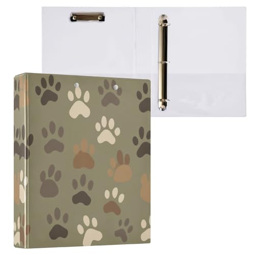 Kcldeci Hardcover 3-Ringbuch für Papier in Briefgröße, Tarnmuster, Pfotenabdruck, Braun, 3,8 cm runde Ringe, Ordner-Organizer für Schule/Büro, 2 Stück Kcldeci Hardcover 3-Ringbuch für Papier in Briefgröße, Tarnmuster, Pfotenabdruck, Braun, 3,8 cm runde Ringe, Ordner-Organizer für Schule/Büro, 2 Stück von Kcldeci