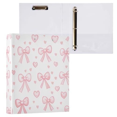 Kcldeci Hardcover 3-Ringbuch für Papier in Briefgröße, niedliche rosa Schleifen, Herzen, 3,8 cm, runde Ringe, Ordner-Organizer für Schule/Büro, 2 Stück Kcldeci Hardcover 3-Ringbuch für Papier in Briefgröße, niedliche rosa Schleifen, Herzen, 3,8 cm, runde Ringe, Ordner-Organizer für Schule/Büro, 2 Stück von Kcldeci