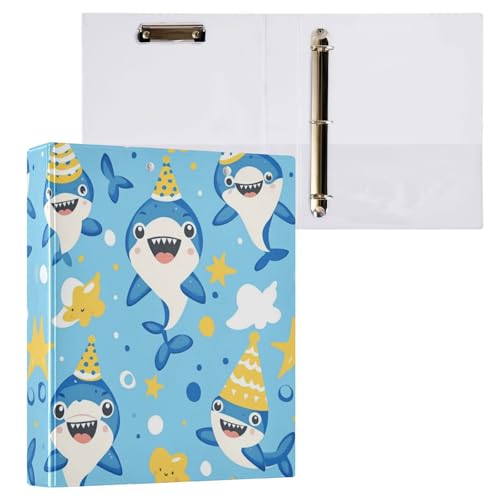 Kcldeci Hardcover 3-Ringbuch für Papier in Briefgröße, niedlicher Hai, Geburtstag, 3,8 cm, runde Ringe, Ordner-Organizer für Schule/Büro, 1 Stück Kcldeci Hardcover 3-Ringbuch für Papier in Briefgröße, niedlicher Hai, Geburtstag, 3,8 cm, runde Ringe, Ordner-Organizer für Schule/Büro, 1 Stück von Kcldeci