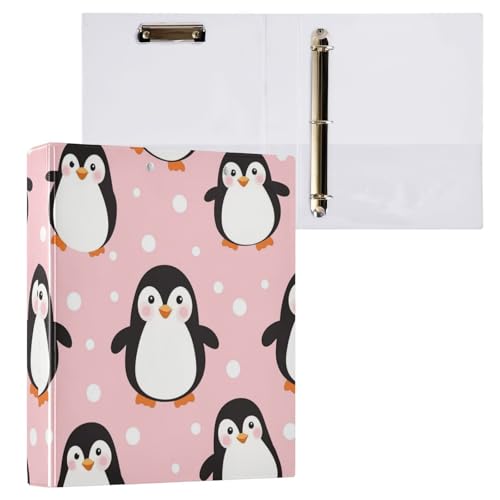 Kcldeci Hardcover 3-Ringbuch für Papier in Briefgröße, niedlicher Pinguin, Rosa, 3,8 cm runde Ringe, Ordner-Organizer für Schule/Büro, 2 Stück Kcldeci Hardcover 3-Ringbuch für Papier in Briefgröße, niedlicher Pinguin, Rosa, 3,8 cm runde Ringe, Ordner-Organizer für Schule/Büro, 2 Stück von Kcldeci