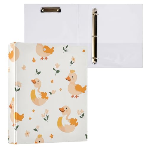 Kcldeci Hardcover Ringbuch mit 3 Ringen, Entenblumenmuster, 3,8 cm, runde Ringordner, Organizer, 200 Blatt für Büro, Zuhause, Schulanfang, 2 Stück Kcldeci Hardcover Ringbuch mit 3 Ringen, Entenblumenmuster, 3,8 cm, runde Ringordner, Organizer, 200 Blatt für Büro, Zuhause, Schulanfang, 2 Stück von Kcldeci