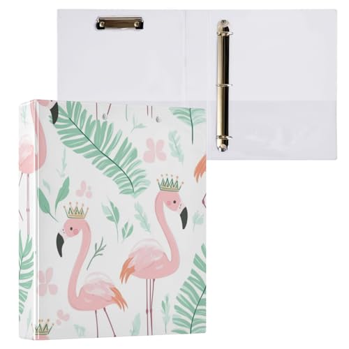 Kcldeci Hardcover Ringbuch mit 3 Ringen, Flamingos Palme, 3,8 cm, runde Ringordner, Organizer, 200 Blatt für Büro/Zuhause/Schulanfang, 2 Stück Kcldeci Hardcover Ringbuch mit 3 Ringen, Flamingos Palme, 3,8 cm, runde Ringordner, Organizer, 200 Blatt für Büro/Zuhause/Schulanfang, 2 Stück von Kcldeci