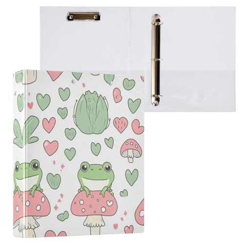 Kcldeci Hardcover Ringbuch mit 3 Ringen, Froschpilz, 3,8 cm, runde Ringordner, Organizer, 200 Blatt für Büro, Zuhause, Schulanfang, 1 Stück Kcldeci Hardcover Ringbuch mit 3 Ringen, Froschpilz, 3,8 cm, runde Ringordner, Organizer, 200 Blatt für Büro, Zuhause, Schulanfang, 1 Stück von Kcldeci