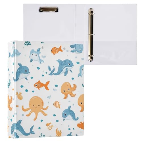 Kcldeci Hardcover Ringbuch mit 3 Ringen, Meereshai, Fisch, 3,8 cm, runde Ringordner, Organizer, 200 Blatt für Büro/Zuhause/Schulanfang, 1 Stück Kcldeci Hardcover Ringbuch mit 3 Ringen, Meereshai, Fisch, 3,8 cm, runde Ringordner, Organizer, 200 Blatt für Büro/Zuhause/Schulanfang, 1 Stück von Kcldeci
