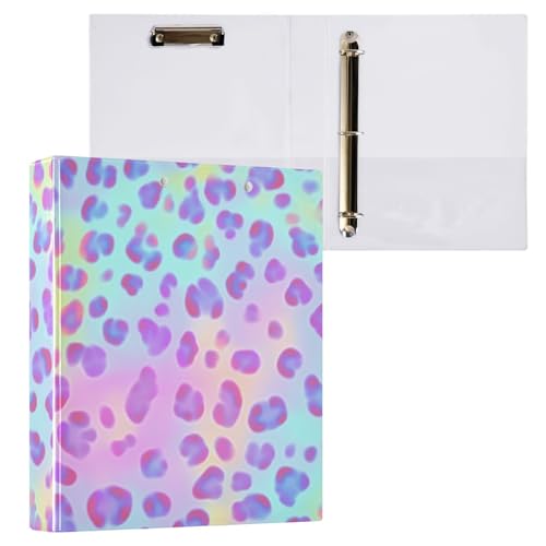 Kcldeci Hardcover Ringbuch mit 3 Ringen, Neon-Regenbogen-Leopardenmuster, 3,8 cm, runde Ringordner, Organizer, 200 Blatt für Büro, Zuhause, Schulanfang, 1 Stück Kcldeci Hardcover Ringbuch mit 3 Ringen, Neon-Regenbogen-Leopardenmuster, 3,8 cm, runde Ringordner, Organizer, 200 Blatt für Büro, Zuhause, Schulanfang, 1 Stück von Kcldeci