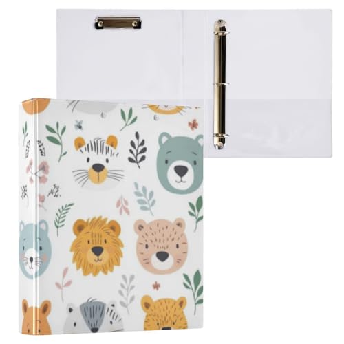 Kcldeci Hardcover Ringbuch mit 3 Ringen, niedliches Tier, 3,8 cm, runde Ringordner, Organizer, 200 Blatt für Büro, Zuhause, Schulanfang, 1 Stück Kcldeci Hardcover Ringbuch mit 3 Ringen, niedliches Tier, 3,8 cm, runde Ringordner, Organizer, 200 Blatt für Büro, Zuhause, Schulanfang, 1 Stück von Kcldeci