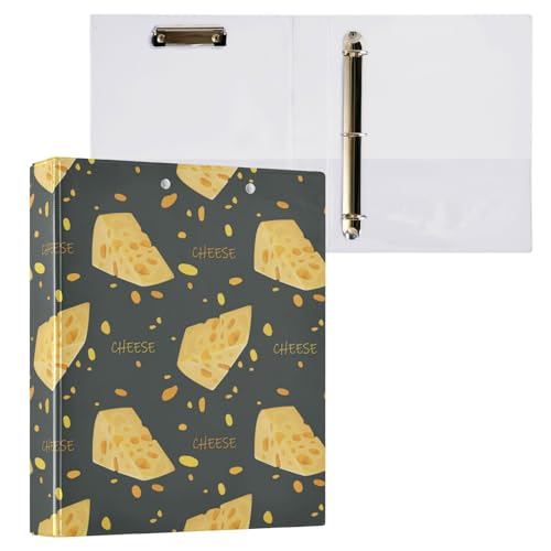 Kcldeci Käse mit Löchern, 3-Ringbuch, 1 Packung, Klemmbretter, 3,8 cm, runder Ring für Papier, Hardcover für Schule, Büro und Zuhause von Kcldeci