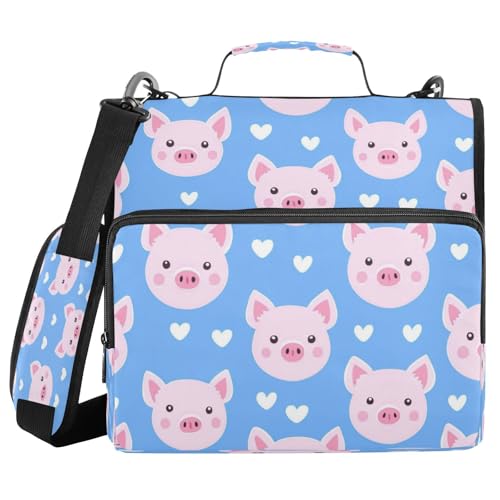 Kcldeci Kawaii Aktenordner mit 3 Ringen, 3,8 cm, Reißverschluss, 500 Blatt, Organizer mit Schultergurt, Fächermappen für Schule und Büro von Kcldeci