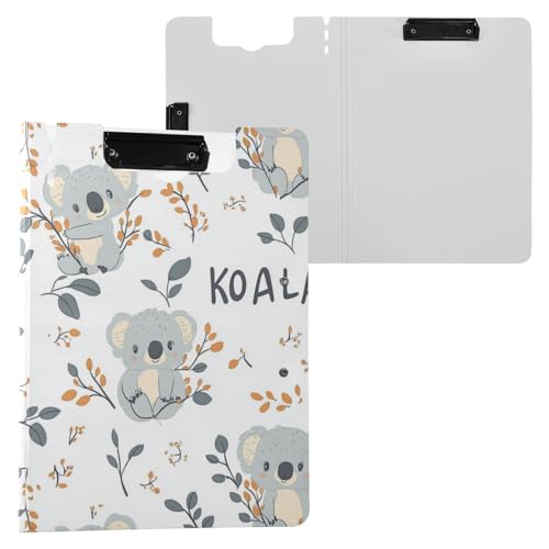 Kcldeci Klemmbrett-Ordner, niedlicher Cartoon-Koala, A4, faltbare Klemmbretter, Klapp-Schreibblock für Memo-Formulare, Dokumente und Schule, Büro, Arbeit von Kcldeci