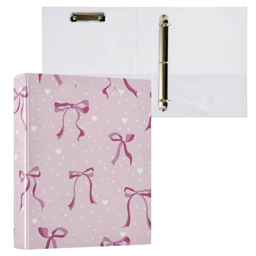 Kcldeci Klemmbrett-Ordner mit rosa Schleifen, rosa Punkte, 3,8 cm, runder Ring für Papier, Hardcover für Schule, Büro und Zuhause, 2 Stück Kcldeci Klemmbrett-Ordner mit rosa Schleifen, rosa Punkte, 3,8 cm, runder Ring für Papier, Hardcover für Schule, Büro und Zuhause, 2 Stück von Kcldeci