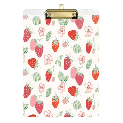 Kcldeci Klemmbrett aus Acryl, Erdbeerblätter, Blumen, Standard-A4, Briefgröße, Klemmbrett für Klassenzimmer, Schule und Büro, für Kinder, Studenten, Lehrer, Gold, 30,5 x 22,9 cm Kcldeci Klemmbrett aus Acryl, Erdbeerblätter, Blumen, Standard-A4, Briefgröße, Klemmbrett für Klassenzimmer, Schule und Büro, für Kinder, Studenten, Lehrer, Gold, 30,5 x 22,9 cm von Kcldeci