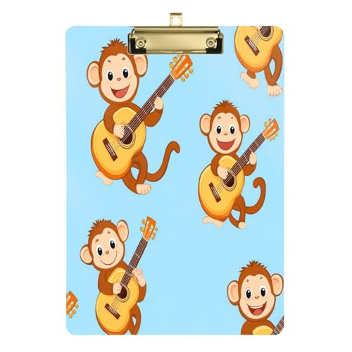 Kcldeci Klemmbrett mit Affen-Gitarre, Acryl, A4-Größe, Klemmbretter für Klassenzimmer, Krankenpflege, Hartfaserplatte für Bürobedarf, Schule, Silber, 30,5 x 22,9 cm Kcldeci Klemmbrett mit Affen-Gitarre, Acryl, A4-Größe, Klemmbretter für Klassenzimmer, Krankenpflege, Hartfaserplatte für Bürobedarf, Schule, Silber, 30,5 x 22,9 cm von Kcldeci