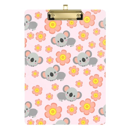 Kcldeci Klemmbretter aus Acryl mit Koala und rosa Blumen, Standard-Buchstabe, A4, Klemmbretter für Klassenzimmer, Lehrer, Frauen, Klemmbrett, Büro, Schulbedarf, Gold, 30,5 x 22,9 cm Kcldeci Klemmbretter aus Acryl mit Koala und rosa Blumen, Standard-Buchstabe, A4, Klemmbretter für Klassenzimmer, Lehrer, Frauen, Klemmbrett, Büro, Schulbedarf, Gold, 30,5 x 22,9 cm von Kcldeci