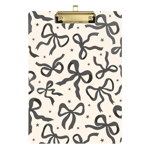 Kcldeci Klemmbretter mit schwarzer Schleife, Acryl, Standard-Buchstabe, A4, Klemmbretter für Klassenzimmer, Lehrer, Frauen, Klemmbrett, Büro, Schulbedarf, Silber, 30,5 x 22,9 cm Kcldeci Klemmbretter mit schwarzer Schleife, Acryl, Standard-Buchstabe, A4, Klemmbretter für Klassenzimmer, Lehrer, Frauen, Klemmbrett, Büro, Schulbedarf, Silber, 30,5 x 22,9 cm von Kcldeci