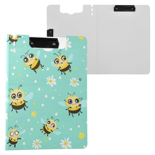 Kcldeci Klemmbrettmappe, Cartoon-Bienen, Blumen, Grün, A4, faltbare Klemmbretter, Dateiordner, Klapp-Schreibblock für Memo-Formulare, Dokumente und Schule, Büro, Arbeit Kcldeci Klemmbrettmappe, Cartoon-Bienen, Blumen, Grün, A4, faltbare Klemmbretter, Dateiordner, Klapp-Schreibblock für Memo-Formulare, Dokumente und Schule, Büro, Arbeit von Kcldeci