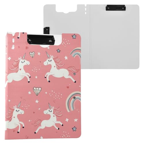 Kcldeci Klemmbrettmappe, Einhorn-Design, niedlich, A4, faltbar, für Notizen, Dokumente, Schule, Büro, Arbeit Kcldeci Klemmbrettmappe, Einhorn-Design, niedlich, A4, faltbar, für Notizen, Dokumente, Schule, Büro, Arbeit von Kcldeci