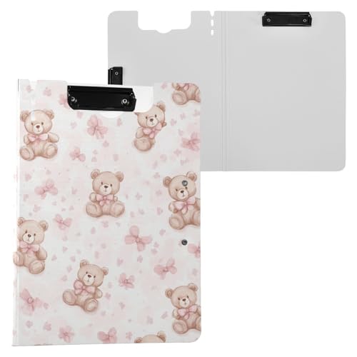 Kcldeci Klemmbrettmappe, Pastell-Teddybär, A4, faltbare Klemmbretter, Klapp-Schreibblock für Memo-Formulare, Dokumente und Schule, Büro, Arbeit Kcldeci Klemmbrettmappe, Pastell-Teddybär, A4, faltbare Klemmbretter, Klapp-Schreibblock für Memo-Formulare, Dokumente und Schule, Büro, Arbeit von Kcldeci