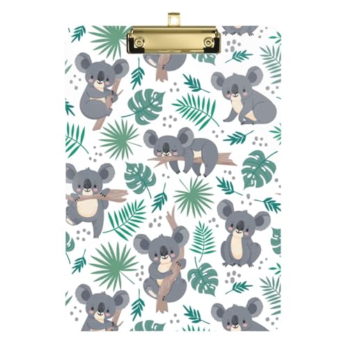 Kcldeci Koalas Niedliche australische Bären und tropische Blätter, Acryl-Klemmbretter, A4, Briefgröße, Klemmbrett für Klassenzimmer, Studenten, Lehrer, Frauen, Kinder, Gold, 30,5 x 22,9 cm Kcldeci Koalas Niedliche australische Bären und tropische Blätter, Acryl-Klemmbretter, A4, Briefgröße, Klemmbrett für Klassenzimmer, Studenten, Lehrer, Frauen, Kinder, Gold, 30,5 x 22,9 cm von Kcldeci
