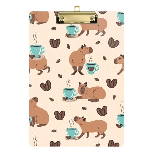 Kcldeci Lustige Capybaras und Kaffeetassen, Acryl-Klemmbretter, A4, Briefgröße, Klemmbrett für Klassenzimmer, Studenten, Lehrer, Frauen, Kinder, Gold, 30,5 x 22,9 cm Kcldeci Lustige Capybaras und Kaffeetassen, Acryl-Klemmbretter, A4, Briefgröße, Klemmbrett für Klassenzimmer, Studenten, Lehrer, Frauen, Kinder, Gold, 30,5 x 22,9 cm von Kcldeci