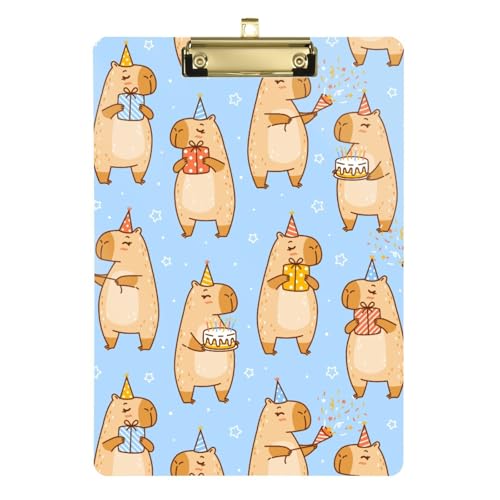 Kcldeci Niedliche Cartoon Capybaras auf blauem Acryl-Klemmbrett, A4, Briefgröße, Klemmbrett für Klassenzimmer, Studenten, Lehrer, Frauen, Kinder, Silber, 30,5 x 22,9 cm Kcldeci Niedliche Cartoon Capybaras auf blauem Acryl-Klemmbrett, A4, Briefgröße, Klemmbrett für Klassenzimmer, Studenten, Lehrer, Frauen, Kinder, Silber, 30,5 x 22,9 cm von Kcldeci