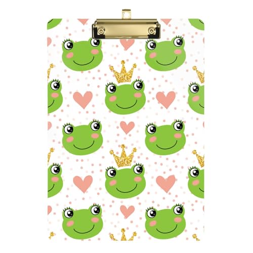 Kcldeci Niedliche Frösche und Kronen, Acryl-Klemmbretter, Standard-Buchstabe, A4, Klemmbretter für Klassenzimmer, Lehrer, Frauen, Klemmbrett, Büro, Schulbedarf, Silber, 30,5 x 22,9 cm Kcldeci Niedliche Frösche und Kronen, Acryl-Klemmbretter, Standard-Buchstabe, A4, Klemmbretter für Klassenzimmer, Lehrer, Frauen, Klemmbrett, Büro, Schulbedarf, Silber, 30,5 x 22,9 cm von Kcldeci
