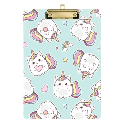 Kcldeci Niedliche Katze, Kätzchen, Einhorn, Acryl-Klemmbretter, A4, Briefgröße, Klemmbrett für Klassenzimmer, Studenten, Lehrer, Frauen, Kinder, Silber, 30,5 x 22,9 cm Kcldeci Niedliche Katze, Kätzchen, Einhorn, Acryl-Klemmbretter, A4, Briefgröße, Klemmbrett für Klassenzimmer, Studenten, Lehrer, Frauen, Kinder, Silber, 30,5 x 22,9 cm von Kcldeci