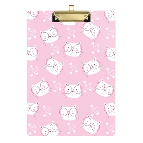 Kcldeci Niedliche Katze auf rosa Acryl-Klemmbretter, A4, Briefgröße, Klemmbrett für Klassenzimmer, Studenten, Lehrer, Frauen, Kinder, Silber, 30,5 x 22,9 cm Kcldeci Niedliche Katze auf rosa Acryl-Klemmbretter, A4, Briefgröße, Klemmbrett für Klassenzimmer, Studenten, Lehrer, Frauen, Kinder, Silber, 30,5 x 22,9 cm von Kcldeci