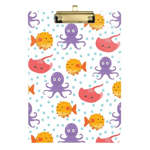 Kcldeci Niedliche Oktopus-Klemmbretter aus Acryl, Standard-Buchstabe, A4, Klemmbretter für Klassenzimmer, Lehrer, Frauen, Klemmbrett, Büro, Schulbedarf, Gold, 30,5 x 22,9 cm Kcldeci Niedliche Oktopus-Klemmbretter aus Acryl, Standard-Buchstabe, A4, Klemmbretter für Klassenzimmer, Lehrer, Frauen, Klemmbrett, Büro, Schulbedarf, Gold, 30,5 x 22,9 cm von Kcldeci